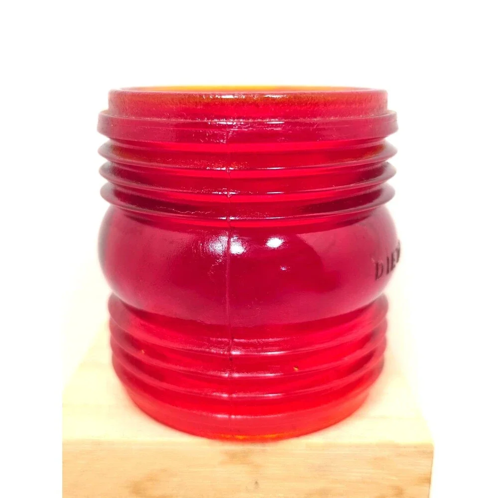 Dietz No. 40 Fresnel Lantern Globe Red Traffic Gard Antique Kerosene Glass